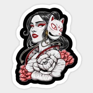 Geisha Mask Sticker